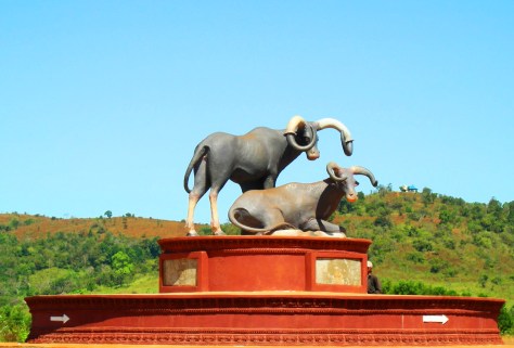 Tượng đài Bò Xám ngay cửa ngõ tỉnh Moldunkiri