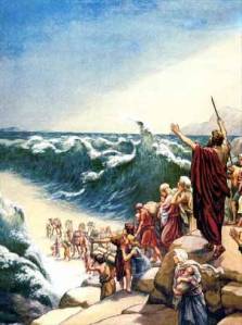 Moses crossing the rea sea