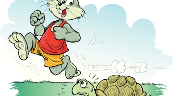 Nếu thỏ chạy thì rùa phải làm sao?