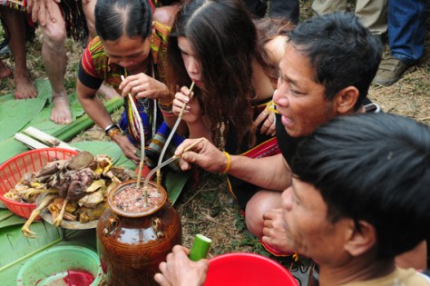 Sau phần Lễ là phần hội tưng bừng. Không gian rộn rã trong nhịp trống, tiếng cồng chiêng, tiếng đàn klôngpút. Những cô gái Brâu trong trang phục truyền thống uyển chuyển trong các điệu múa, cùng các chàng trai nồng say bên ché rượu... Tất cả hòa quyện, tạo nên một ngày hội đầy âm sắc.