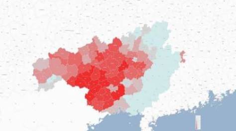 Bản đồ phân bố tỷ lệ phần trăm người Tráng tại Quảng Tây, châu tự trị Tráng-Miêu Văn Sơn (Vân Nam) và huyện tự trị Tráng-Dao Liên Sơn (Quảng Đông).