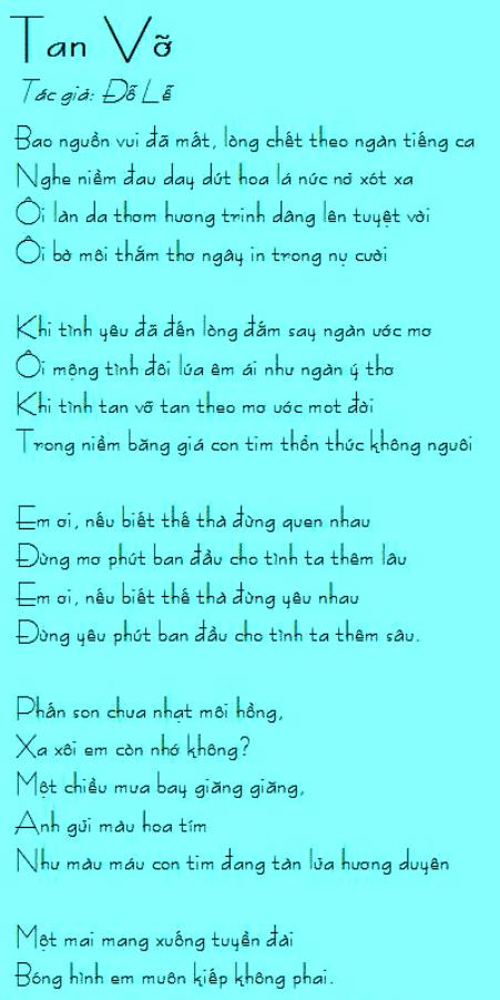 dole_Tan Vỡ