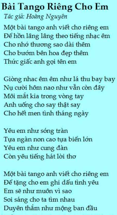 hoangnguyen_Bài Tango Cho Riêng Em
