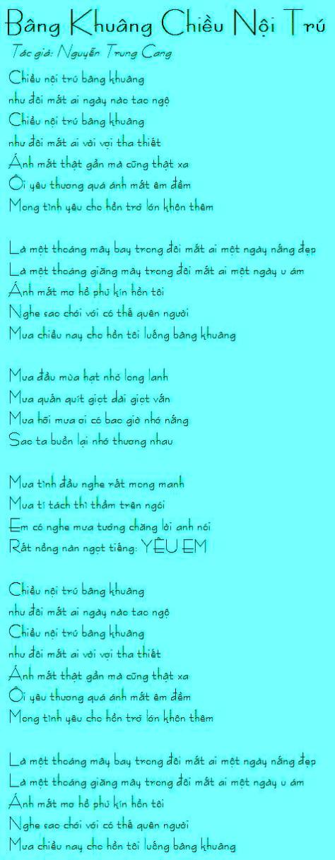 nguyentrungcang_Bâng Khuâng Chiều Nội Trú