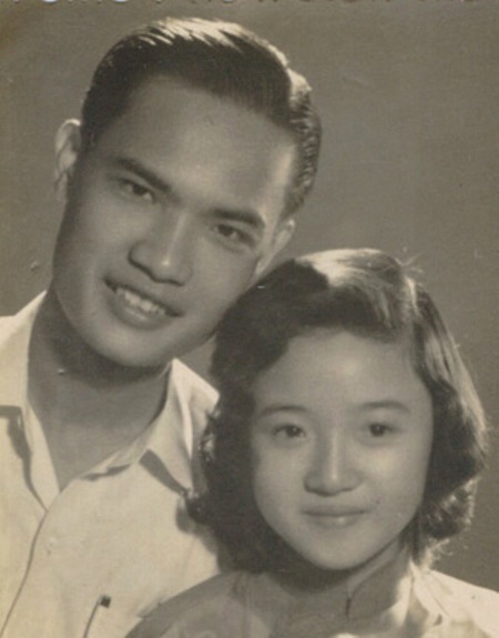 Vợ chồng nhạc sĩ Thanh Sơn thời trẻ.