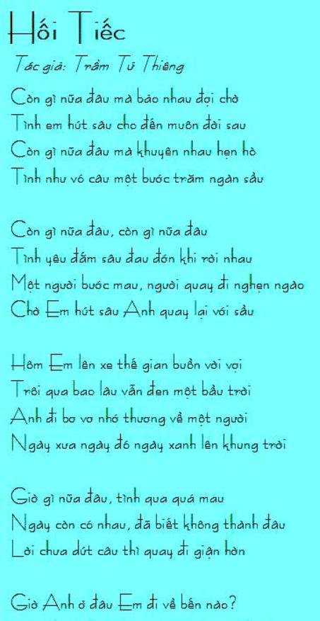tramtuthieng_Hối Tiếc