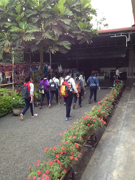 Ảnh các em nữ học sinh sắc tộc cấp III đi học về đến nhà Lưu trú.