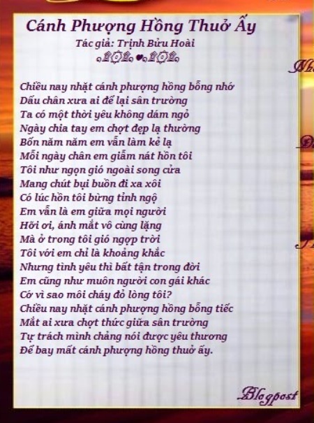 trinhbuuhoai_Cánh Phượng Hồng Thuở Ấy