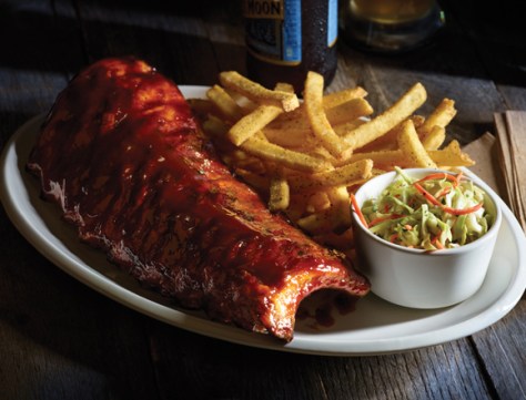 “Full Rack” of “Double-Glazed Baby Back Ribs”.