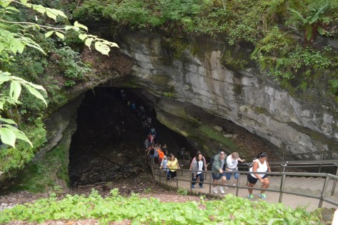 Đoàn du khách lần lượt lên hàng một.