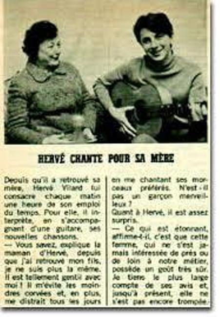 Marcelle Blanche Villard và Hervé Vilard trên tờ tạp chí France Dimanche.