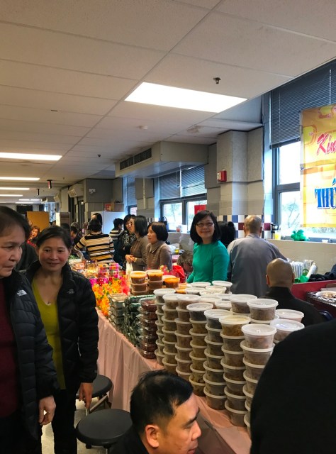 Gian hàng thức ăn chay.