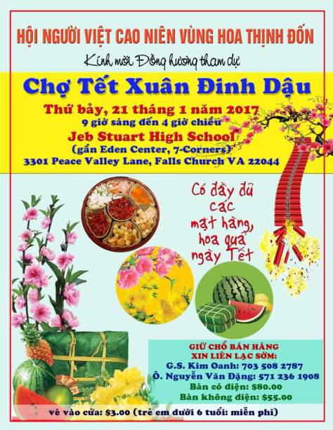 Tờ quảng cáo Chợ Tết của Hội Người Việt Cao Niên.